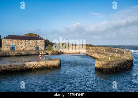 Hafen von Portsoy im november. Aberdeenshire, Schottland Stockfoto