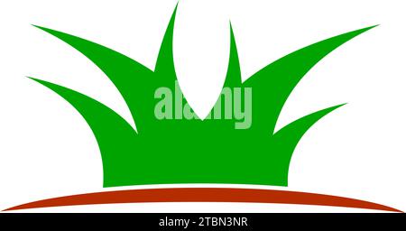 Design-Vorlage mit Gras-Logo Stock Vektor