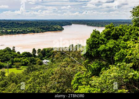 PHA Taem National Park, der Mekong Fluss an der Grenze zu Laos, prähistorische Felsmalereien, Isan, Ubon Ratchathani, Thailand, Südostasien, Asien Stockfoto