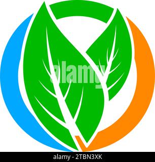Grünes Blatt Natur Kreis Vektor-Logo Vorlage Design Stock Vektor