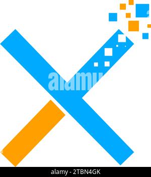 Design-Element mit Letter X Pixel Stock Vektor