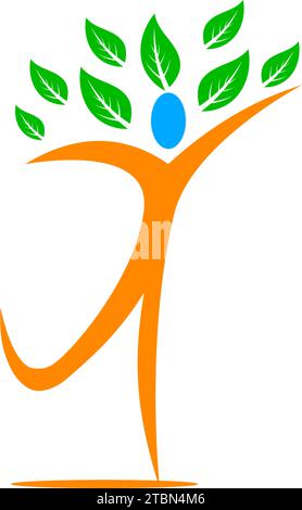 Human Leaf Logo Stock Vektor
