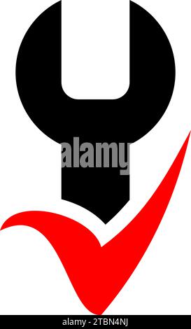 Prüfen Sie Das Symbol „Logo Reparieren“ Stock Vektor