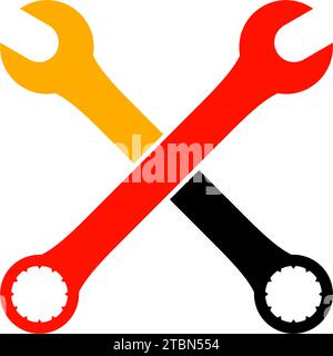 Schraubenschlüssel Kfz-Reparaturservice-Logo Stock Vektor