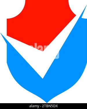 Vorlage für Shield and Check Mark Symbol Vector Logo Stock Vektor