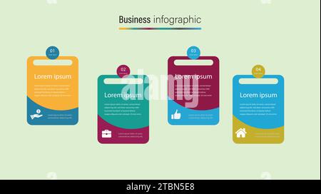 Infografiken mit einem Prozessdiagramm für die Visualisierung von Geschäftsdaten. Diagramm in abstraktem Diagramm mit Schritten und Optionen Stock Vektor