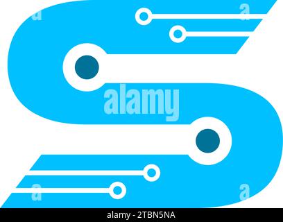 Design-Element des Digital Letter S Technology Icon Stock Vektor