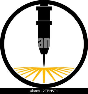 Lasergravurmaschine Vektor Design Logo Vorlage Stock Vektor