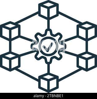 Symbol für Konsensmechanismus. Einfarbiges einfaches Schild aus der Blockchain-Kollektion. Symbol für Konsensmechanismus für Logo, Vorlagen, Webdesign und Infografiken Stock Vektor