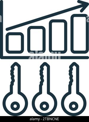 Symbol für Key Performance Indicator (Leistungskennzahl). Einfarbiges einfaches Schild aus der Business Concept Collection. Symbol für Leistungskennzahlen für Logo, Vorlagen, Web Stock Vektor