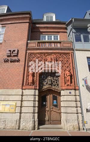 Volksbank, ehemals Gebäude Vorschuss Verein, Kirchstraße, Altstadt, Bad Segeberg, Schleswig-Holstein, Deutschland Stockfoto