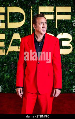 Dschidda, Saudi-Arabien. Dezember 2023. Nicolas Cage spaziert durch den roten Teppich, um am 7. Dezember 2023 an der Abschlusszeremonie oder dem 3. Filmfestival des Roten Meeres in Dschidda, Saudi-Arabien, teilzunehmen. Foto: Balkis Press/ABACAPRESS.COM Credit: Abaca Press/Alamy Live News Stockfoto