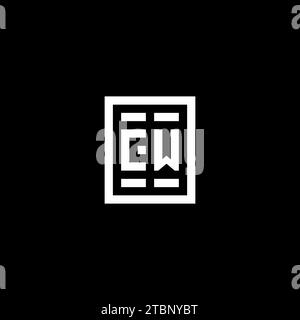 CW-Initiallogo mit rechteckigen Design-Ideen Stock Vektor