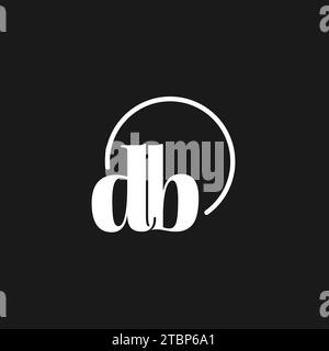 DB-Logo-Initialen Monogramm mit kreisförmigen Linien, minimalistisches und klares Logo-Design, einfache, aber klassische Vektorgrafik Stock Vektor