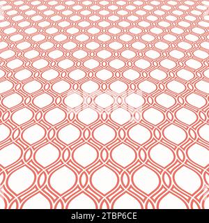 Modernes Vektor-rosa weißes Wellenmuster. Geometrische abstrakte Textur. Geometrischer grafischer Hintergrund mit perspektivischem Muster Stock Vektor