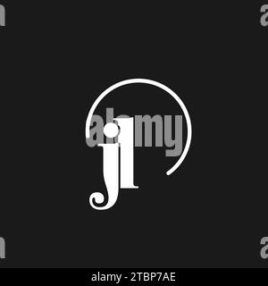 JL Logo Initialen Monogramm mit kreisförmigen Linien, minimalistisches und klares Logo-Design, einfache, aber klassische Vektorgrafik Stock Vektor