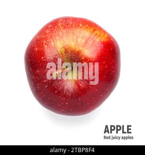 Roter Apfel isoliert auf weißem Hintergrund. Stockfoto