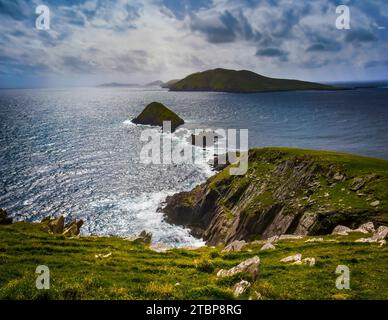 Dunmore Head, Dingle, County Kerry, Irland, mit Blick auf die Blasket Islands Stockfoto