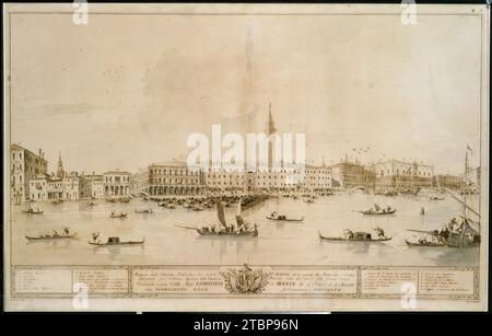 Panorama von Venedig vom Bacino di San Marco, einschließlich des Projekts für das Teatro Manin 1975 von Francesco Guardi Stockfoto