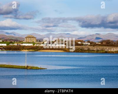 Statische Karawanen am Yachthafen Hodbarrow und Naturschutzgebiet in Millom Cumbria, Großbritannien. Stockfoto
