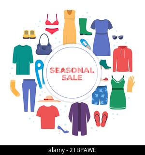 Super Sale-Banner für Bekleidung und Accessoires. Verkaufsposter. Ende der Saison, Sonderangebot. Vektorabbildung Stock Vektor