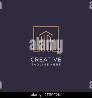 UC anfängliches quadratisches Logo-Design, moderne und luxuriöse Design-Ideen für Immobilienlogos Stock Vektor