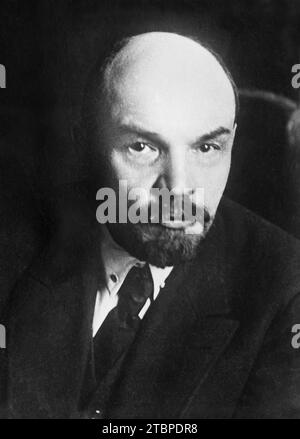 Sowjetischer Führer Wladmir Lenin. Zwischen 1920 Und 1925. Von Viktor Bulla. Veröffentlicht von Bain News Service. Stockfoto