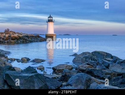 Winter Island Light oder Fort Pickering Lighthouse, Salem, Massachusetts, USA Stockfoto