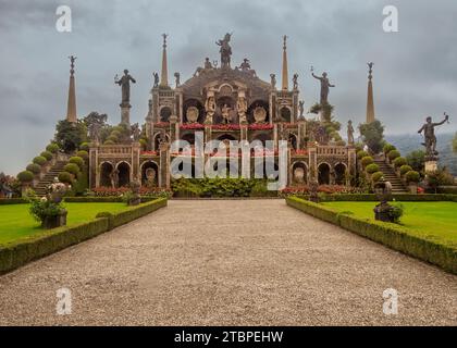 Palastgärten Isola Bella, Lago Maggiore, Italien Stockfoto