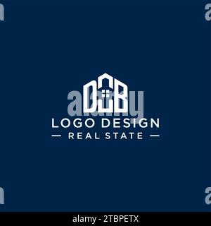 Initial Letter DB Monogramm Logo mit abstrakter Hausform, einfache und moderne Immobilien Logo Design Vektorgrafik Stock Vektor