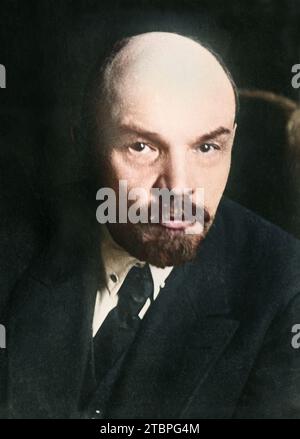 Sowjetischer Führer Wladmir Lenin. Zwischen 1920 Und 1925. Von Viktor Bulla. Veröffentlicht von Bain News Service. Stockfoto