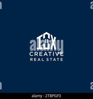 Initial Letter IX Monogramm Logo mit abstrakter Hausform, einfache und moderne Immobilien Logo Design Vektorgrafik Stock Vektor