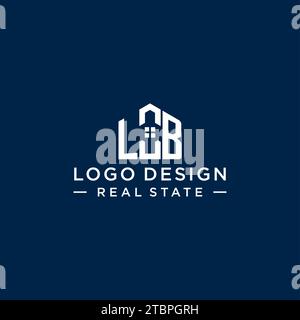 Initial Letter LB Monogramm Logo mit abstrakter Hausform, einfache und moderne Immobilien Logo Design Vektorgrafik Stock Vektor