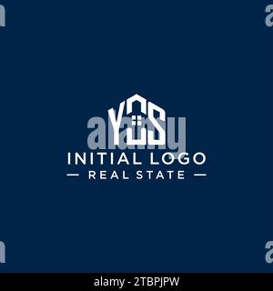 Initial Letter YS Monogramm Logo mit abstrakter Hausform, einfache und moderne Immobilien Logo Design Vektorgrafik Stock Vektor