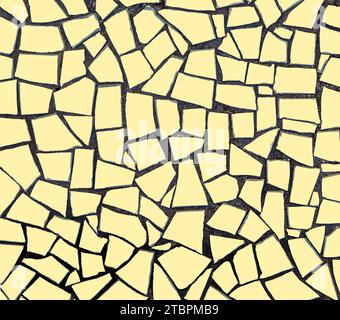 A vibrant yellow tiled background featuring dark black squares with a subtle gray shadow effect Stockfoto