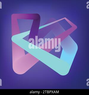 Abstraktes flüssiges 3D-Element im realistischen Stil auf weichem bunten Hintergrund.irisierende volumetrische weiche abstrakte Form für verschiedene Designs.Vektor Neon i Stock Vektor