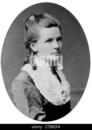 Bertha Benz um 1871-1872. Wahrscheinlich 23-jährige Bertha Benz. Fotografiert von Mannheim Bühler. Stockfoto