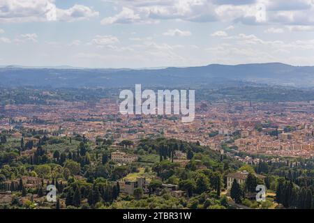 Florenz (Florenz) vom Fiesole-Hügel aus gesehen. Stockfoto