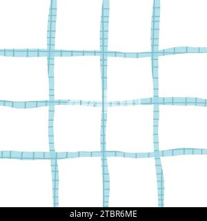 Doodle Cute Karomuster Vektor Muster. Vertikale und horizontale, handgezeichnete, strukturierte blaue Streifen. Geometrischer Hintergrund für freihändige Elemente. Stock Vektor