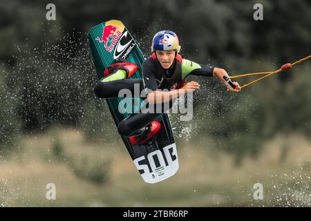 Redbull gibt dir Flügel Stockfoto