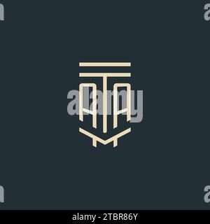 AA-Initialmonogramm mit einfachen Design-Ideen für Line-Art-Säulen-Logos Stock Vektor