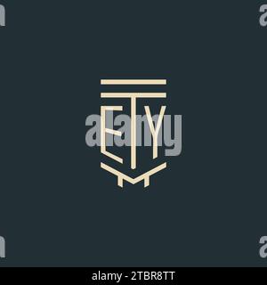 EY-Initialmonogramm mit einfachen Design-Ideen für Line-Art-Säulen-Logos Stock Vektor