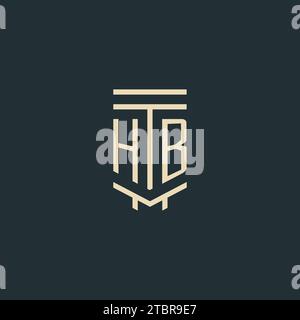 HB-Initialmonogramm mit einfachen Design-Ideen für Line Art-Säulen-Logos Stock Vektor