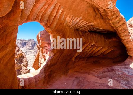 Petra-Gesteinsformation in Jordanien, Asien Stockfoto