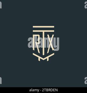 RX Initial Monogramm mit einfachen Design-Ideen für Line Art Säulen-Logos Stock Vektor