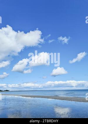 Deutschland, Mecklenburg-Vorpommern, Halbinsel Fischland-Darß-Zingst, Blick auf das Meerwasser im Naturschutzgebiet des Nationalparks Vorpommersche Boddenlandschaft an der Ostseeküste Prerow Stockfoto