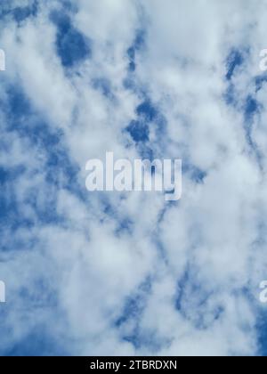 Blauer Himmel mit weisen Wolken, Ostsee, Halbinsel Fischland-Darß-Zingst, Mecklenburg-Vorpommern, Deutschland Stockfoto