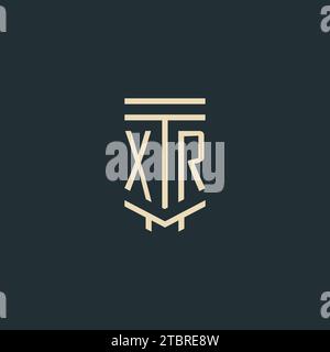 XR-Initialmonogramm mit einfachen Design-Ideen für Line-Art-Säulen-Logos Stock Vektor