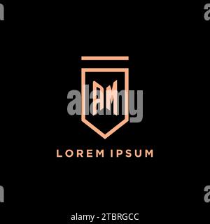 AM-Monogramm Initial mit Schild-Logo-Symbol-Vektorgrafik Stock Vektor