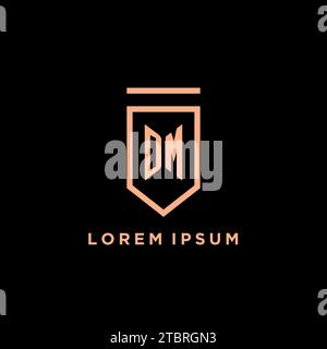 DM Monogramm Initial mit Schild Logo Symbol Vektorgrafik Stock Vektor